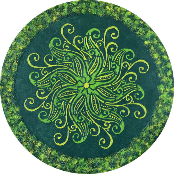 Mandala - Zöld béke, 40x40 cm