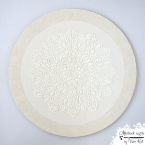 Ø40 cm-es, festenivaló, domborműves alap – Mandala – Tűzvirág