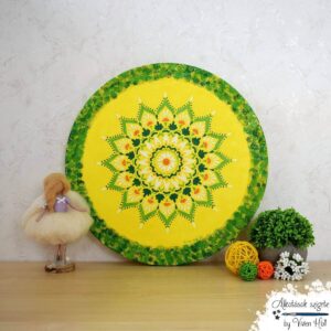 Mandala - Fehér csipkevirág, Ø 40 cm