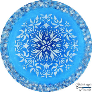 Mandala - Fehér virágmező, Ø 40 cm