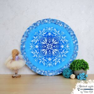 Mandala - Fehér virágmező, Ø 40 cm