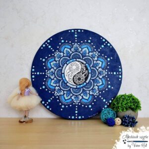 Mandala - Kék egyensúly, Ø 40 cm