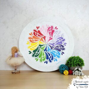 Mandala - Szivárványos Csepptánc, Ø 40 cm