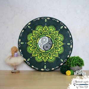 Mandala - Zöld egyensúly, Ø 40 cm