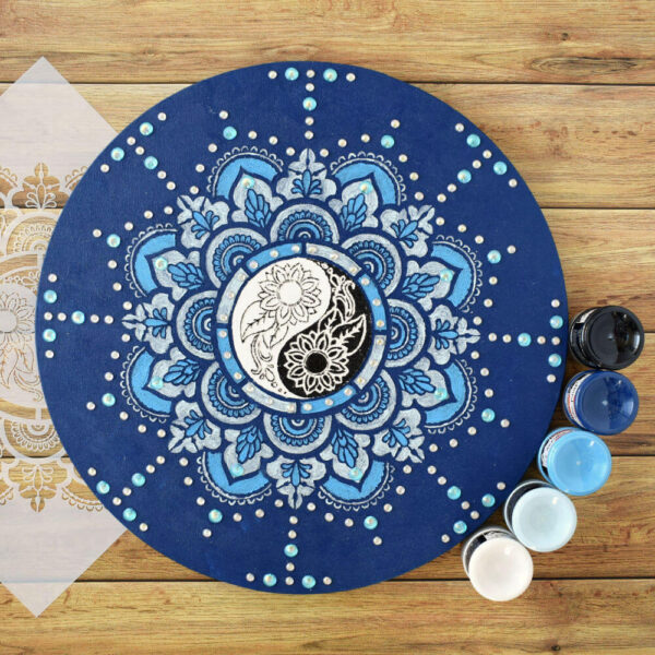Mandala - Kék egyensúly, 40x40 cm