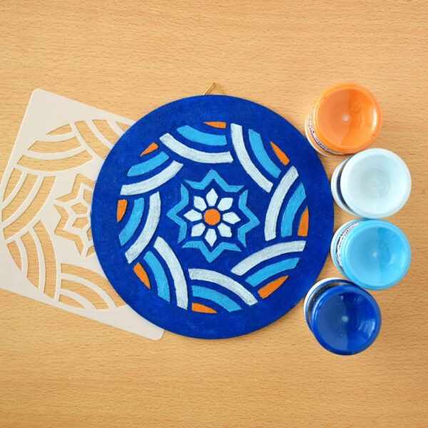 Festenivaló alap - Mandala - Hullámvirág, 18 cm