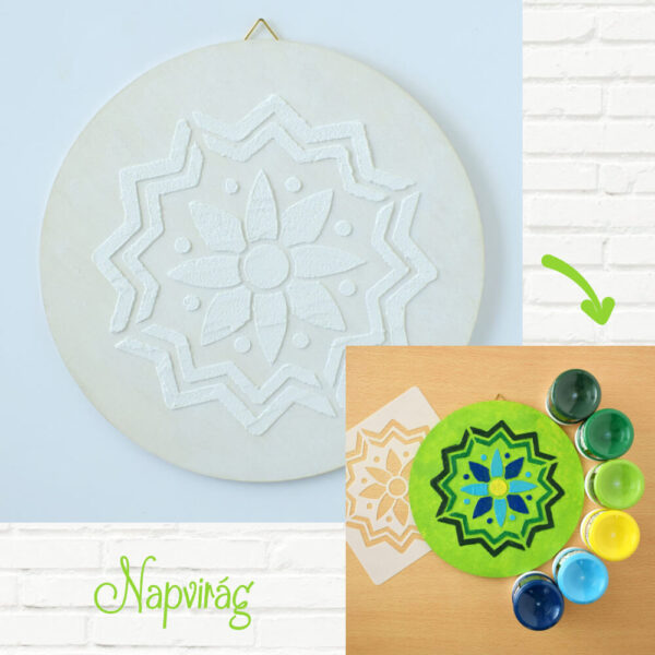 Festenivaló alap - Mandala - Napvirág, 18 cm