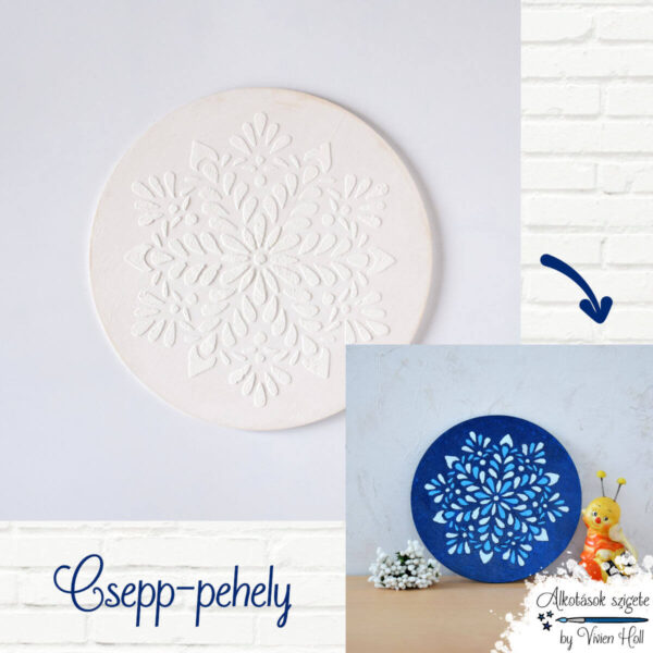Festenivaló alap - Mandala - Csepp-pehely, 16 cm