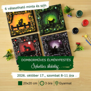 2026.10.17. 8-11 óra, Gyarmat - Domborműves élményfestés: Sziluettes állatvilág