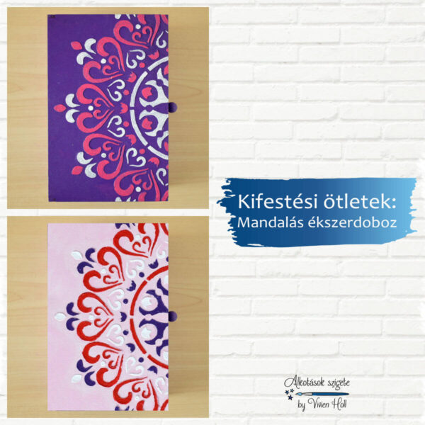 Kifestési ötletek - Mandalás ékszerdoboz - Szívrengeteg