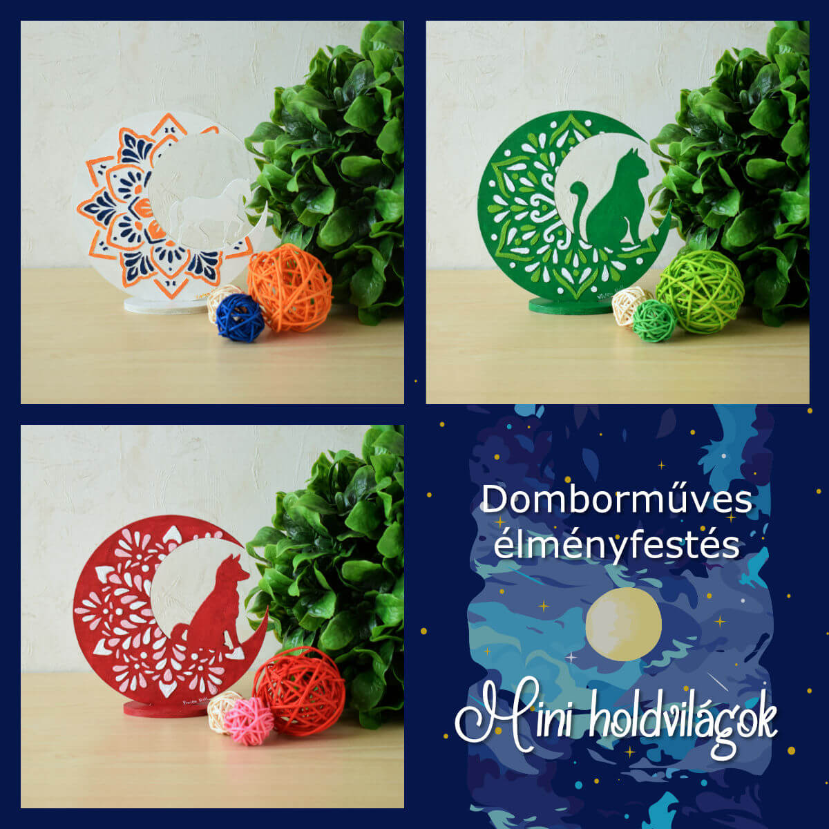 Domborműves élményfestés: Mini Holdvilágok