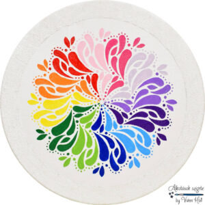 Mandala - Szivárványos Csepptánc, Ø 40 cm