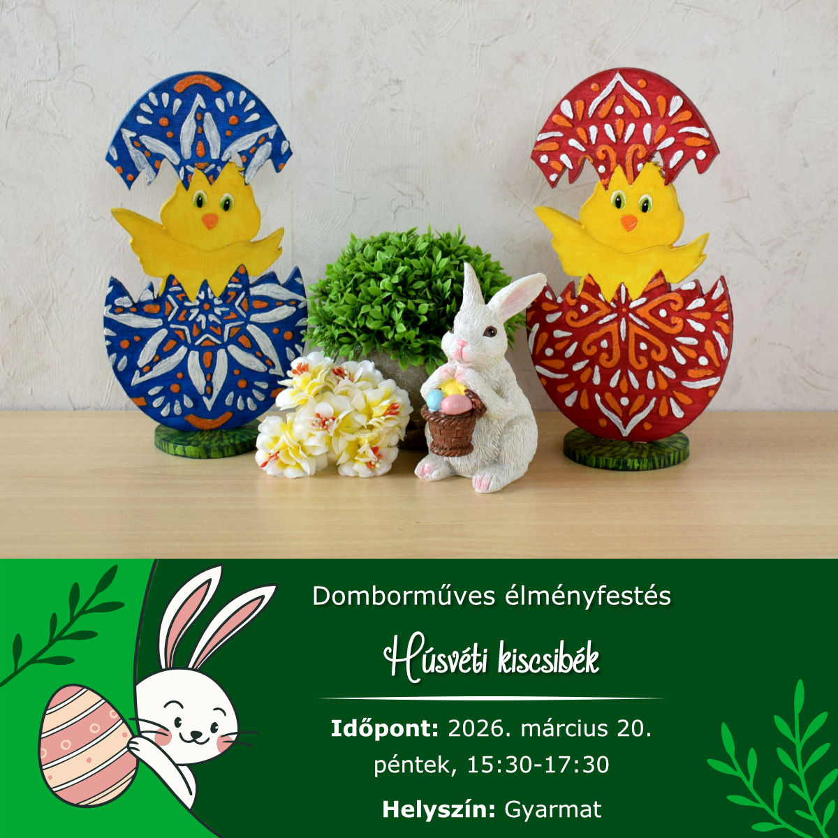 2026.03.20. Gyarmat - Domborműves élményfestés: Húsvéti kiscsibék