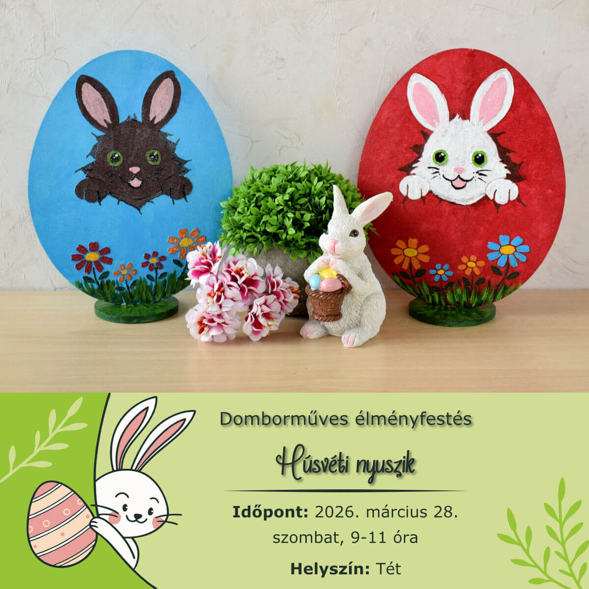 2026.03.28. Tét - Domborműves élményfestés: Húsvéti nyuszik