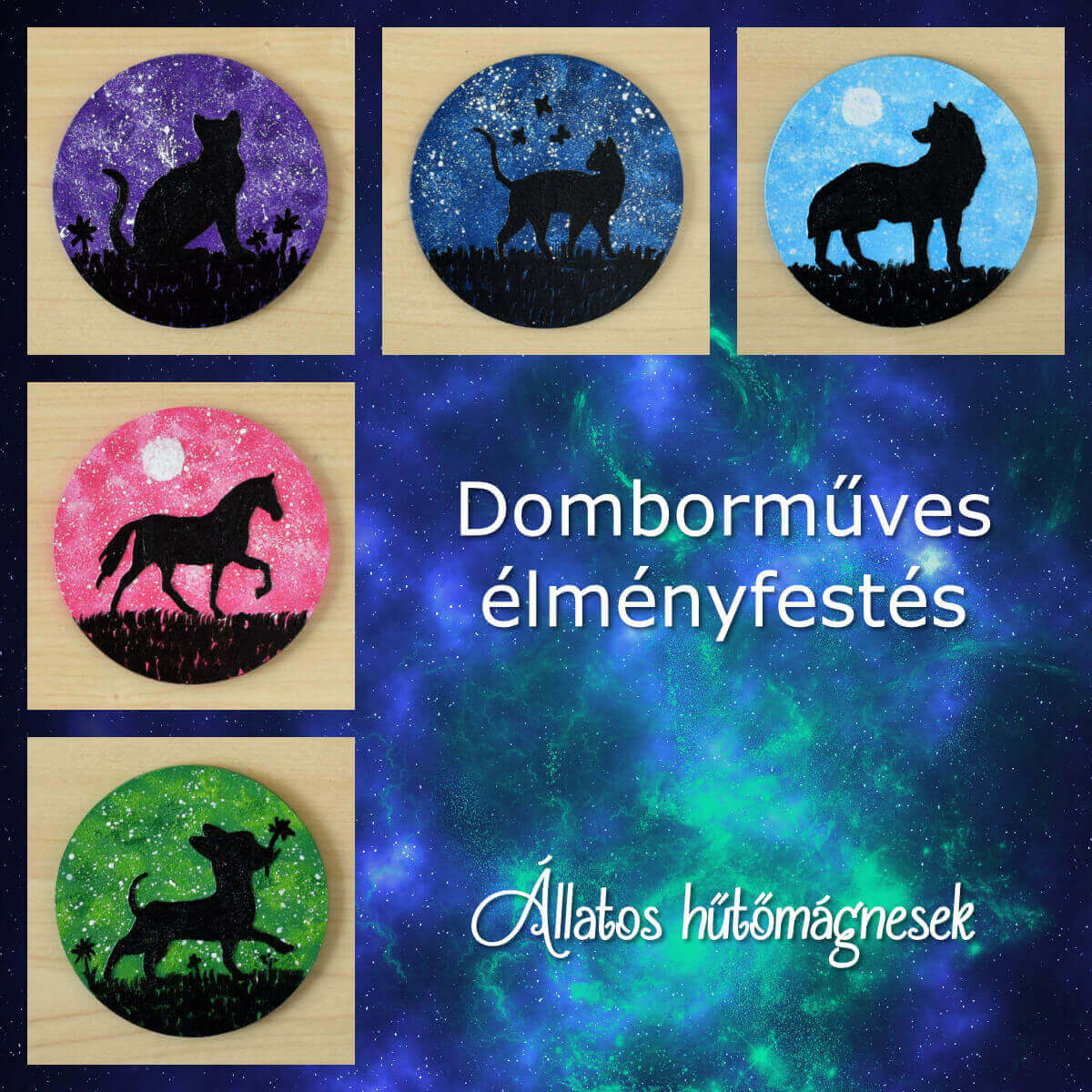 Domborműves élményfestés: Hűtőmágnesek